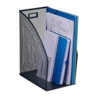 Relaxdays, Standing, Mesh Design, Office & Home, H X W X D: 32 X 16 X 24.5 Cm, Metal, Grey File Organiser