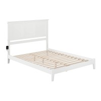 Madison King Low Profile Wood Platform Bed in White