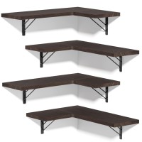 Lovekankei Corner Shelf Wall Mounted Floating Wall Shelves For Storage Rustic Wood Hanging Shelves For Display Bedroom Bathroom