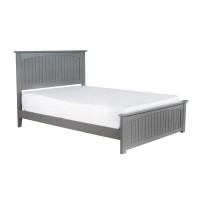 Nantucket Queen Low Profile Platform Bed with Matching Footboard in Grey
