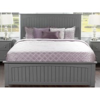 Nantucket Queen Low Profile Platform Bed with Matching Footboard in Grey