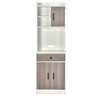 Ifanny 71 Kitchen Pantry Storage Cabinet, Freestanding Kitchen Buffet Hutch With Drawer, 3 Doors And Adjustable Shelves, Tall Cabinet Cupboard For Kitchen, Living Room (White)