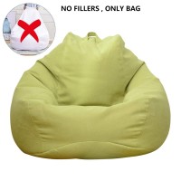 Large Bean Bag Chair Sofa Cover (No Filler) Comfortable Outdoor Lazy Seat Bag Couch Cover Without Filler For Adults Kids Soft Tatami Chairs Covers For Home Garden Living Room (Green, 3.3 X 3.9 Ft)