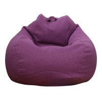 Large Bean Bag Chair Sofa Cover (No Filler) Comfortable Outdoor Lazy Seat Bag Couch Cover Without Filler For Adults Kids Soft Tatami Chairs Covers For Home Garden Living Room (Purple, 3.3 X 3.9 Ft)