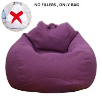 Large Bean Bag Chair Sofa Cover (No Filler) Comfortable Outdoor Lazy Seat Bag Couch Cover Without Filler For Adults Kids Soft Tatami Chairs Covers For Home Garden Living Room (Purple, 3.3 X 3.9 Ft)