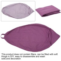 Large Bean Bag Chair Sofa Cover (No Filler) Comfortable Outdoor Lazy Seat Bag Couch Cover Without Filler For Adults Kids Soft Tatami Chairs Covers For Home Garden Living Room (Purple, 3.3 X 3.9 Ft)