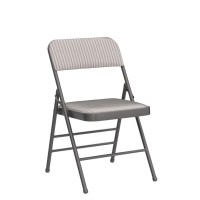 Amazing For Less Pack Of 2 Fabricvinyl Steel Frame Metal Foam Padded Folding Chairs Black Gray White 2Pack Fabric Whi