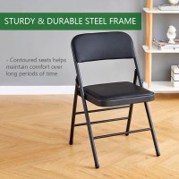 Amazing For Less Pack Of 2 Fabricvinyl Steel Frame Metal Foam Padded Folding Chairs Black Gray White 2Pack Vinyl Gray