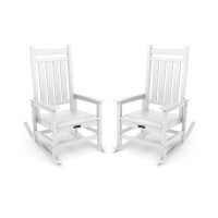 Serwall Outdoor Rocking Chair Hdpe Rocking Chair For Adults All Weather Porch Rockers For Lawn Garden White