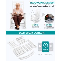 Serwall Outdoor Rocking Chair Hdpe Rocking Chair For Adults All Weather Porch Rockers For Lawn Garden White