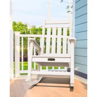 Serwall Outdoor Rocking Chair Hdpe Rocking Chair For Adults All Weather Porch Rockers For Lawn Garden White