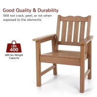 Stoog Patio Chair Allweather Outdoor Chairs With 400 Lbs Weight Capacity Looks Like Real Wood For Patio Deck Pool And Back