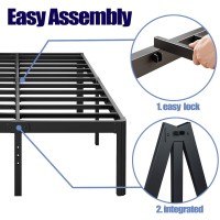 Hunlostten 18In High Heavy Duty California King Bed Frames No Box Spring Needed, Metal Platform Cal King Bed Frame With Round Corners, Easy Assembly, Noise Free, Black