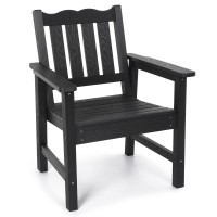 Stoog Allweather Patio Garden Chair Outdoor Dining Chair With Curved Backrest 400 Lbs Support Porch Chair Black