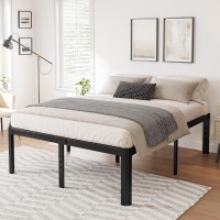 Hunlostten 14In High Heavy Duty California King Bed Frames No Box Spring Needed Metal Platform Cal King Bed Frame With Round Co