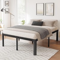 Hunlostten 14In Full Size Bed Frame No Box Spring Needed Heavy Duty Metal Platform Bed Frame Full With Round Corners Easy Asse