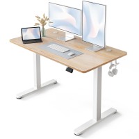 Fezibo Electric Standing Desk 48 X 24 Inches Height Adjustable Stand Up Desk Sit Stand Home Office Desk Computer Desk Maple