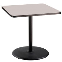 NPS Caf Table 36 Square Round Base 36 Height Particleboard CoreTMold Grey