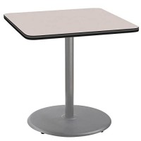 NPS Caf Table 36 Square Round Base 36 Height Particleboard CoreTMold Grey