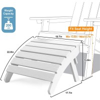 Mximu Folding Adirondack Ottoman Plastic Adirondack Footstool All Weather Ottoman For Adirondack Chairs Wide Use In Backyard