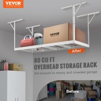 Vevor Overhead Garage Storage Rack 3X8 Garage Ceiling Storage Racks Heavy Duty Adjustable Cold Rolled Steel Racks For Garage S