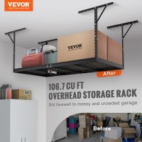 Vevor Overhead Garage Storage Rack 4X8 Garage Ceiling Storage Racks Heavy Duty Adjustable Cold Rolled Steel Racks For Garage S