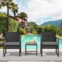 Fdw 3 Piece Patio Furniture Sets Wicker Patio Chairs Rattan Outdoor Bistro Set Outdoor Furniture For Backyard Porch Poolside Law