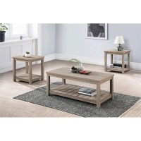 Bairn 3piece Occasional Set with Open Shelves Greige