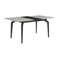 Mina Rectangular Dining Table Grey Ceramic and Sandy Black