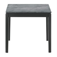 Mozzi Square End Table Faux Grey Marble and Black