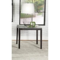 Mozzi Square End Table Faux Grey Marble and Black