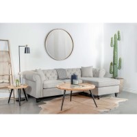 Versatile two-piece sectional with reversible chaise, ideal for a smaller room settingEasily change seating configuration by sliding ottoman base left or right, then flip to reverse chaise seat cushion to match arm cut outWide roll arms frame button tufte