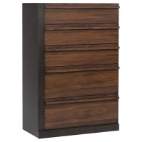 Azalia 5drawer Chest Black and Walnut