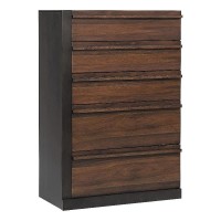 Azalia 5drawer Chest Black and Walnut