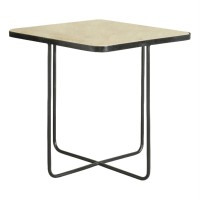 Elyna Square Accent Table Travertine and Black