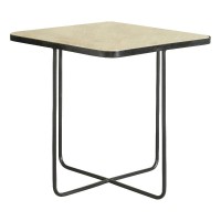 Elyna Square Accent Table Travertine and Black