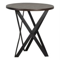 Zack Round End Table Smokey Grey and Black