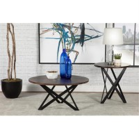 Zack Round End Table Smokey Grey and Black