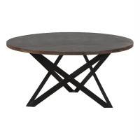 Zack Round Coffee Table Smokey Grey and Black