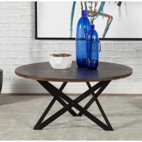 Zack Round Coffee Table Smokey Grey and Black