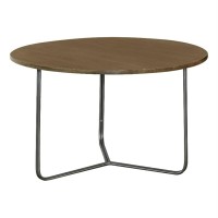 Yaritza Round Accent Table with Triangle Wire Base Natural and Gunmetal