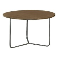 Yaritza Round Accent Table with Triangle Wire Base Natural and Gunmetal