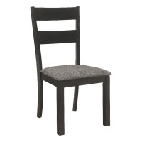 Jakob Upholstered Side Chairs with Ladder Back Set of 2 Grey and Black