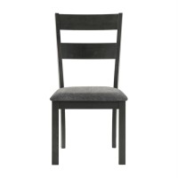 Jakob Upholstered Side Chairs with Ladder Back Set of 2 Grey and Black