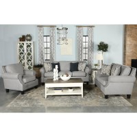 Sheldon Upholstered Living Room Set with Rolled Arms Grey