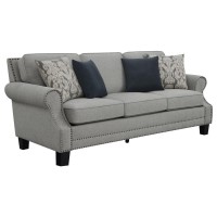 Sheldon Upholstered Living Room Set with Rolled Arms Grey