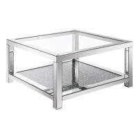 Valentina Rectangular Coffee Table with Glass Top Mirror