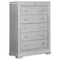 Eleanor Rectangular 5drawer Chest Metallic