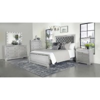 Eleanor Upholstered Tufted Bedroom Set Metallic