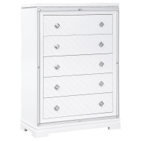 Eleanor Rectangular 5drawer Chest White